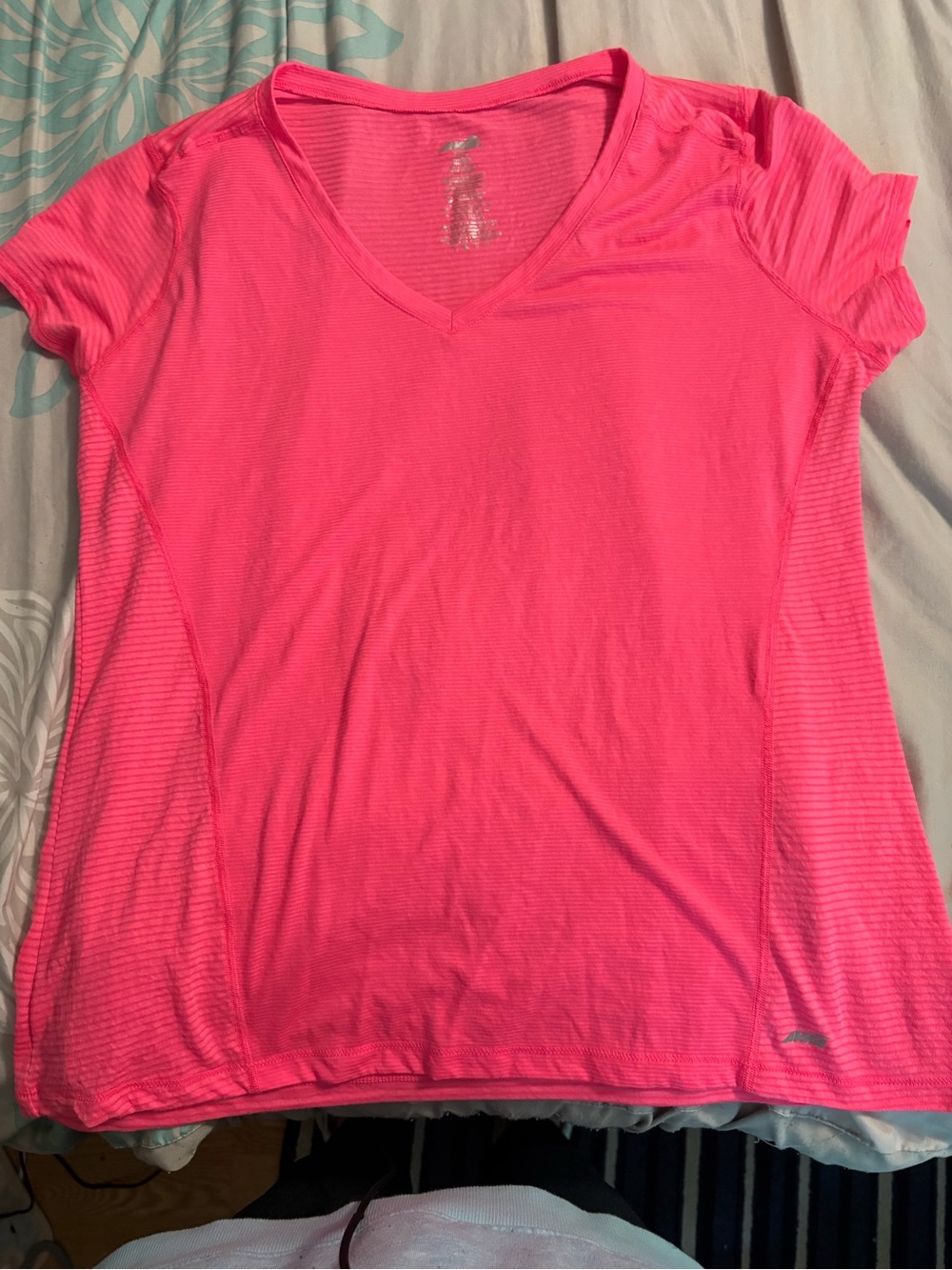 Avia Neon Pink V-Neck Short Sleeve Performance Tee